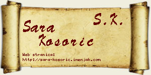 Sara Kosorić vizit kartica